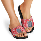 Australia Gang-gang Cockatoo Christmas Slide Sandals Eucalyptus Blossoms Aboriginal Merry Xmas - Aussie Hoodie