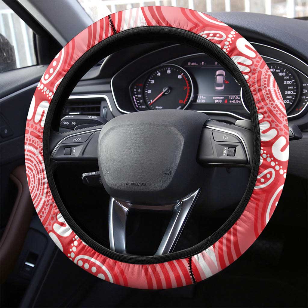 Australia Gang-gang Cockatoo Christmas Steering Wheel Cover Eucalyptus Blossoms Aboriginal Merry Xmas - Aussie Hoodie