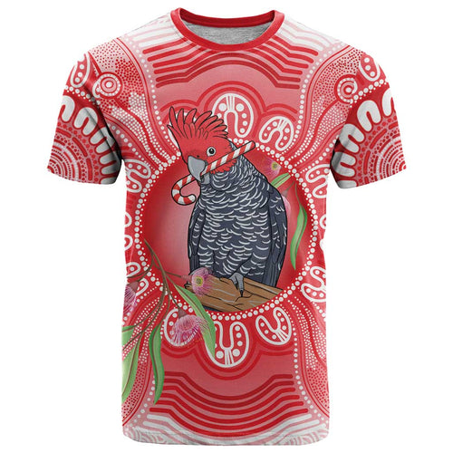Australia Gang-gang Cockatoo Christmas T Shirt Eucalyptus Blossoms Aboriginal Merry Xmas - Aussie Hoodie