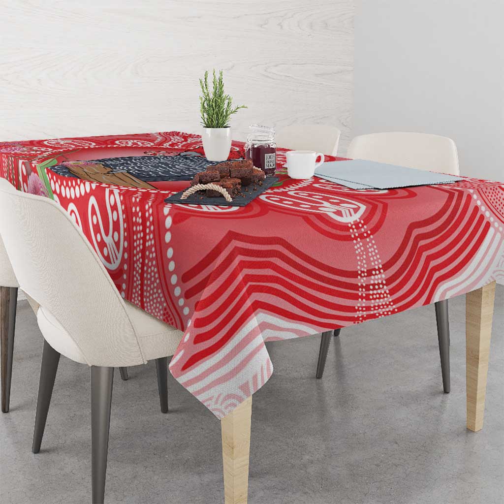 Australia Gang-gang Cockatoo Christmas Tablecloth Eucalyptus Blossoms Aboriginal Merry Xmas - Aussie Hoodie