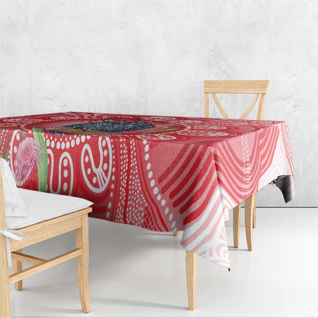 Australia Gang-gang Cockatoo Christmas Tablecloth Eucalyptus Blossoms Aboriginal Merry Xmas - Aussie Hoodie