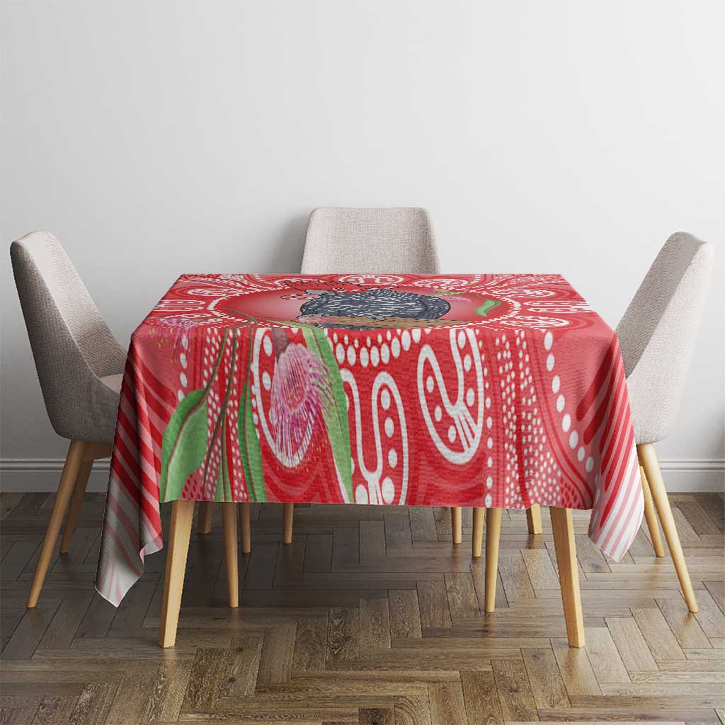 Australia Gang-gang Cockatoo Christmas Tablecloth Eucalyptus Blossoms Aboriginal Merry Xmas - Aussie Hoodie