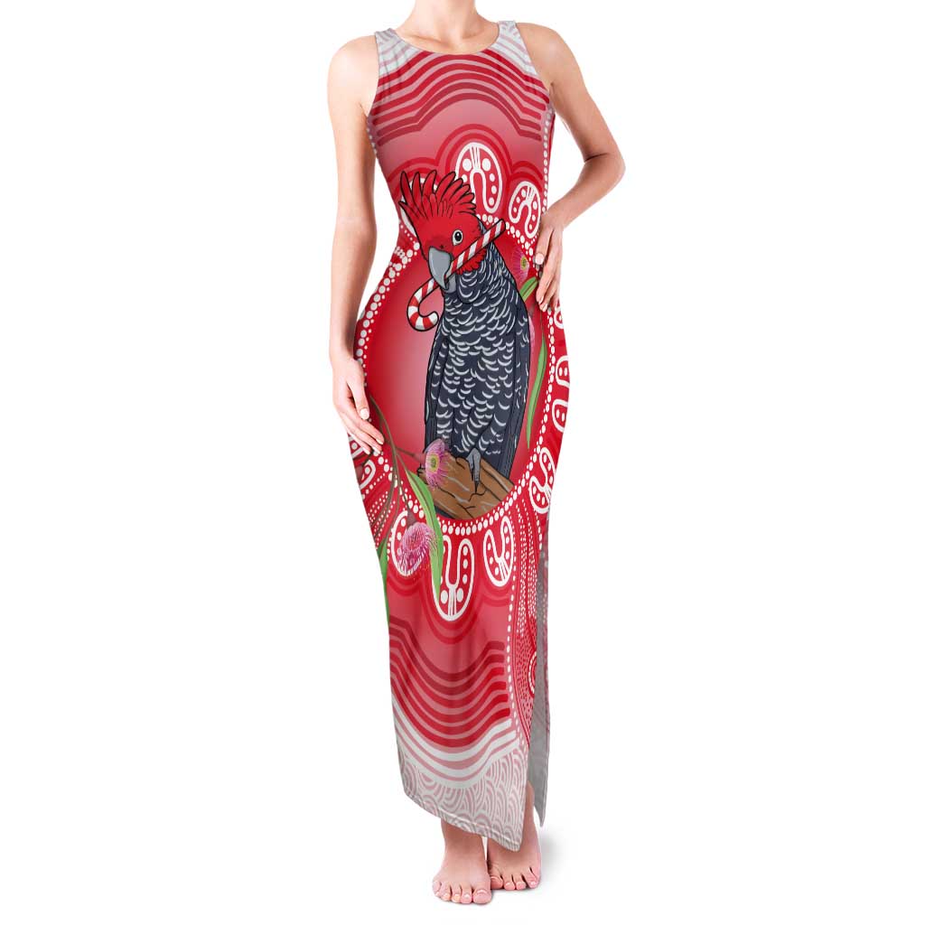 Australia Gang-gang Cockatoo Christmas Tank Maxi Dress Eucalyptus Blossoms Aboriginal Merry Xmas - Aussie Hoodie