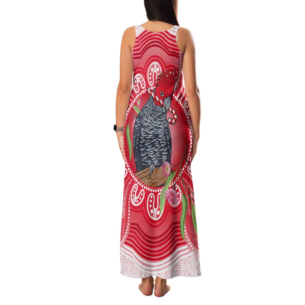 Australia Gang-gang Cockatoo Christmas Tank Maxi Dress Eucalyptus Blossoms Aboriginal Merry Xmas - Aussie Hoodie