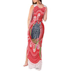 Australia Gang-gang Cockatoo Christmas Tank Maxi Dress Eucalyptus Blossoms Aboriginal Merry Xmas - Aussie Hoodie