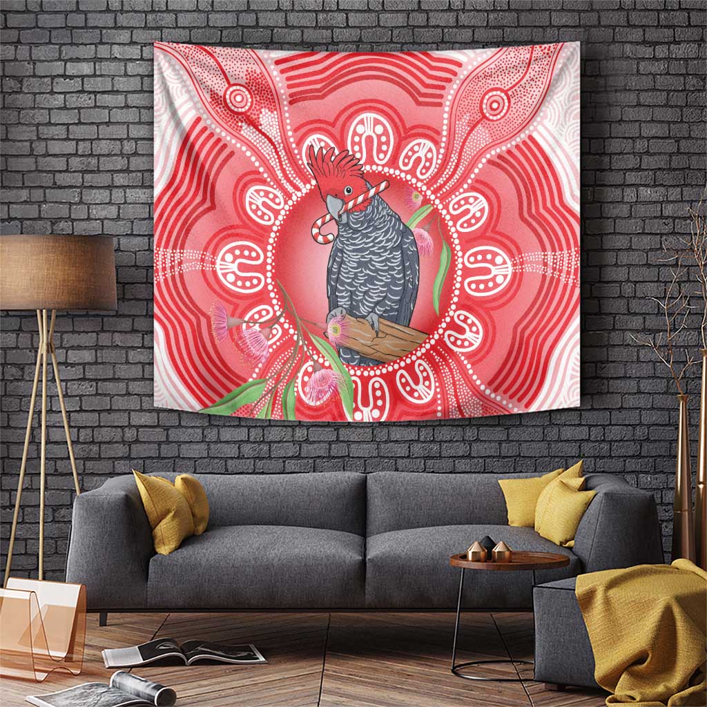Australia Gang-gang Cockatoo Christmas Tapestry Eucalyptus Blossoms Aboriginal Merry Xmas - Aussie Hoodie