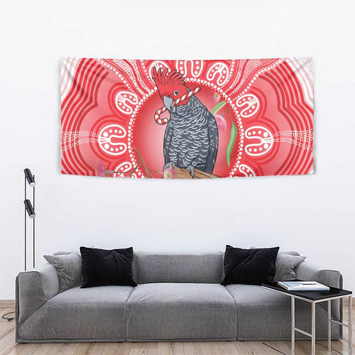 Australia Gang-gang Cockatoo Christmas Tapestry Eucalyptus Blossoms Aboriginal Merry Xmas - Aussie Hoodie