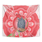 Australia Gang-gang Cockatoo Christmas Tapestry Eucalyptus Blossoms Aboriginal Merry Xmas - Aussie Hoodie