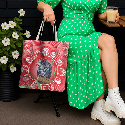 Australia Gang-gang Cockatoo Christmas Tote Bag Eucalyptus Blossoms Aboriginal Merry Xmas - Aussie Hoodie