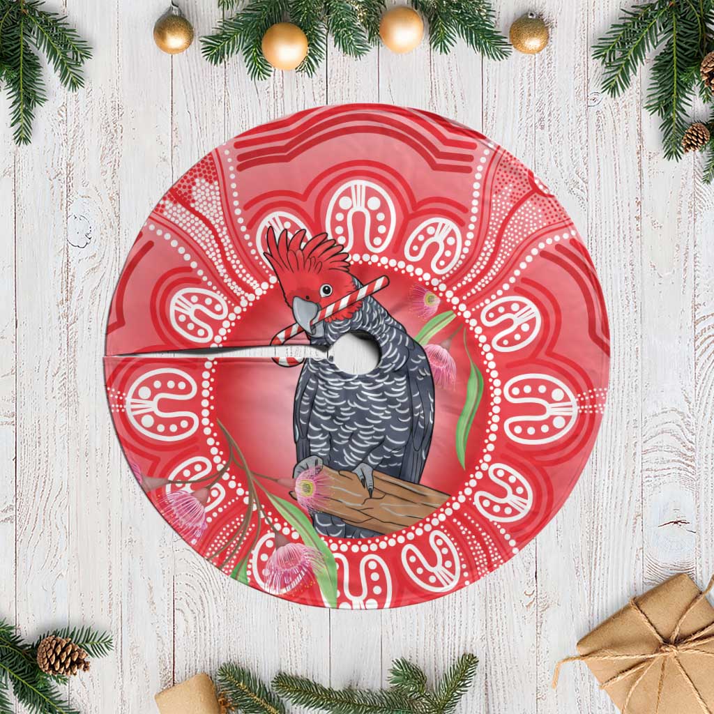 Australia Gang-gang Cockatoo Christmas Tree Skirt Eucalyptus Blossoms Aboriginal Merry Xmas - Aussie Hoodie