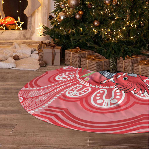 Australia Gang-gang Cockatoo Christmas Tree Skirt Eucalyptus Blossoms Aboriginal Merry Xmas - Aussie Hoodie