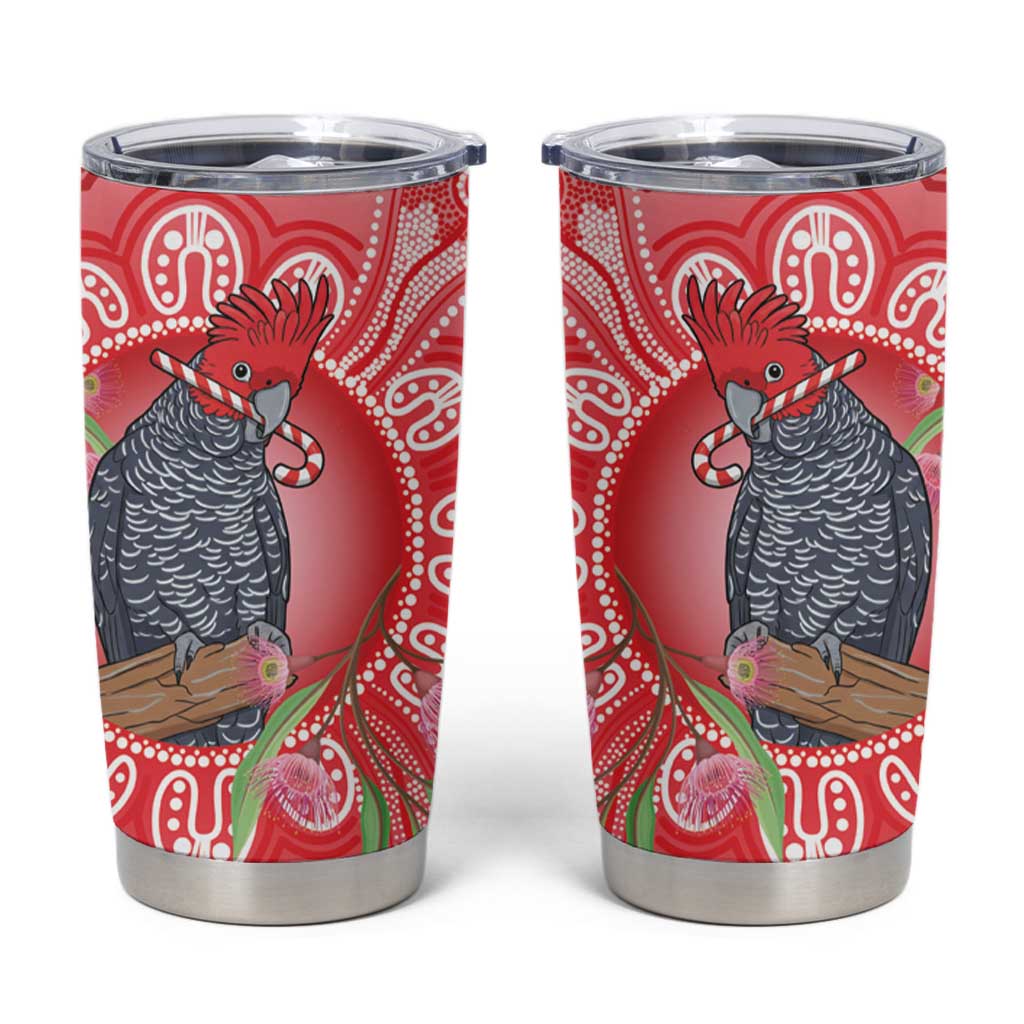 Australia Gang-gang Cockatoo Christmas Tumbler Cup Eucalyptus Blossoms Aboriginal Merry Xmas - Aussie Hoodie
