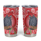 Australia Gang-gang Cockatoo Christmas Tumbler Cup Eucalyptus Blossoms Aboriginal Merry Xmas - Aussie Hoodie