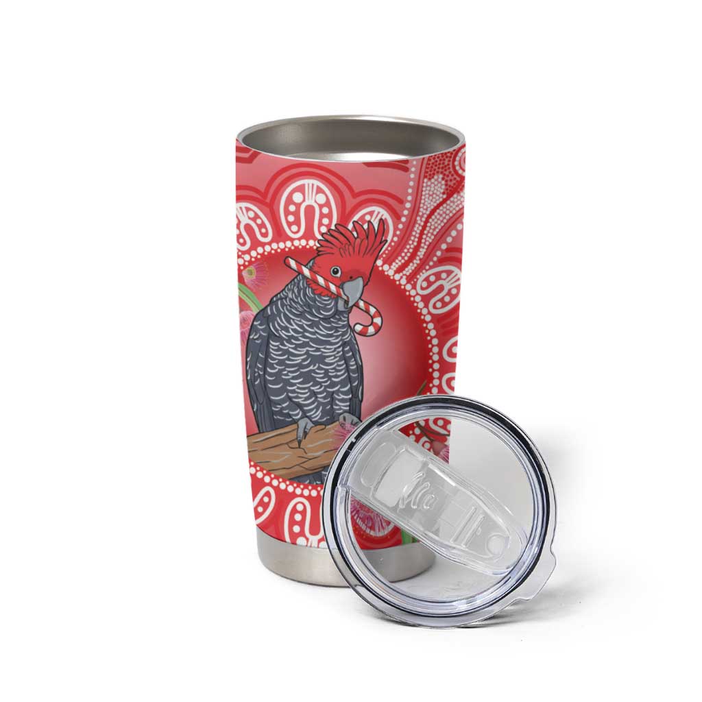 Australia Gang-gang Cockatoo Christmas Tumbler Cup Eucalyptus Blossoms Aboriginal Merry Xmas - Aussie Hoodie
