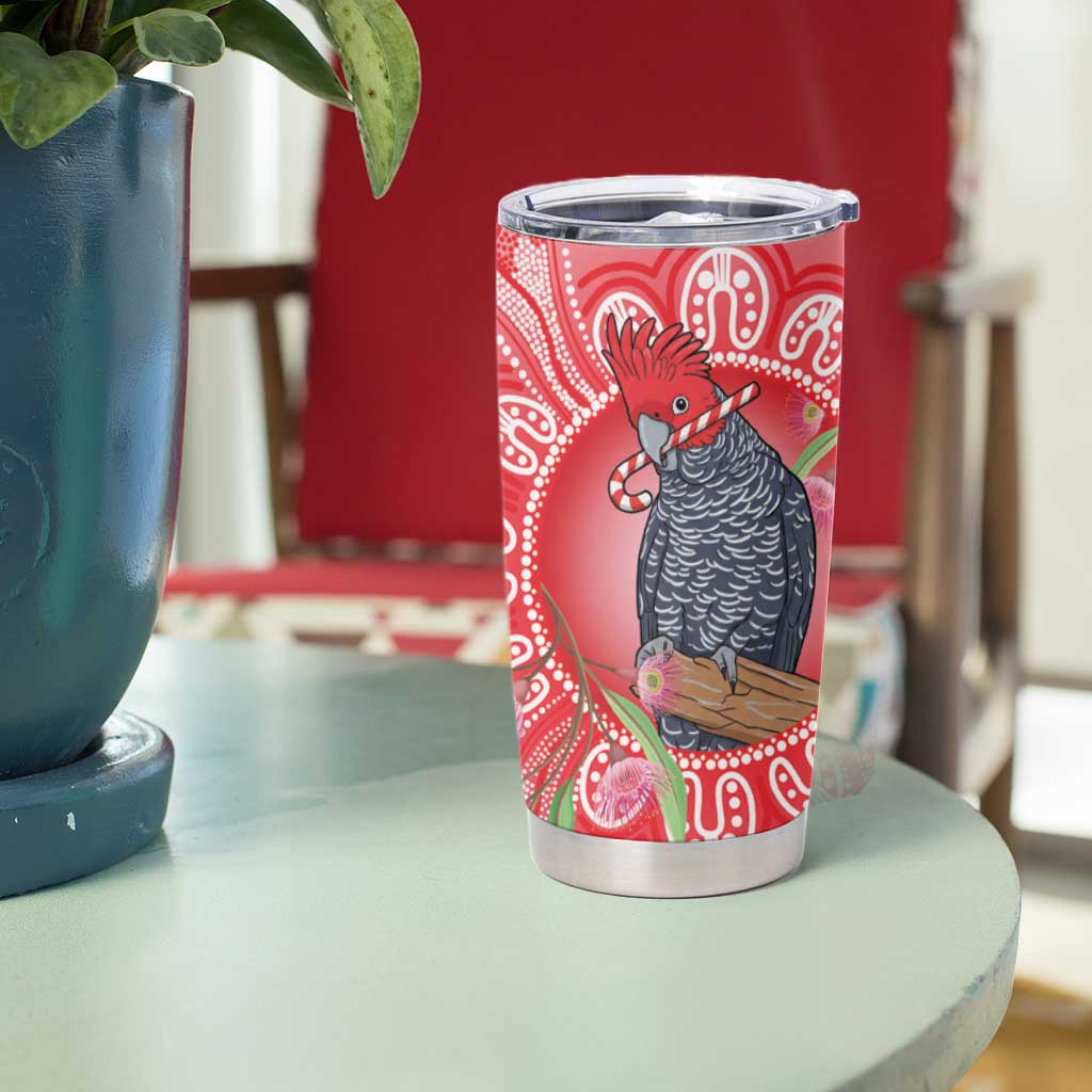 Australia Gang-gang Cockatoo Christmas Tumbler Cup Eucalyptus Blossoms Aboriginal Merry Xmas - Aussie Hoodie