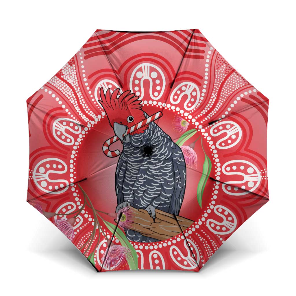 Australia Gang-gang Cockatoo Christmas Umbrella Eucalyptus Blossoms Aboriginal Merry Xmas - Aussie Hoodie