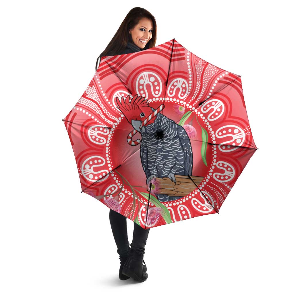 Australia Gang-gang Cockatoo Christmas Umbrella Eucalyptus Blossoms Aboriginal Merry Xmas - Aussie Hoodie