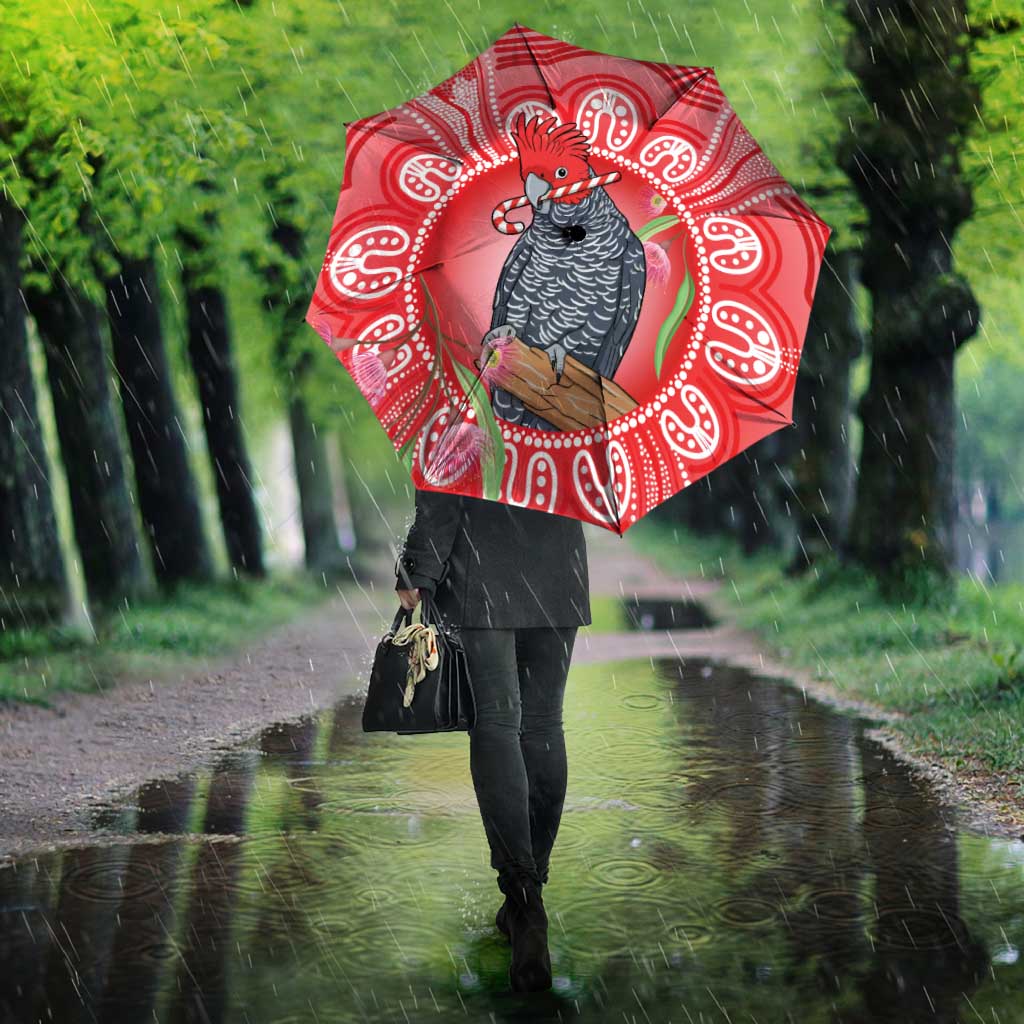Australia Gang-gang Cockatoo Christmas Umbrella Eucalyptus Blossoms Aboriginal Merry Xmas - Aussie Hoodie