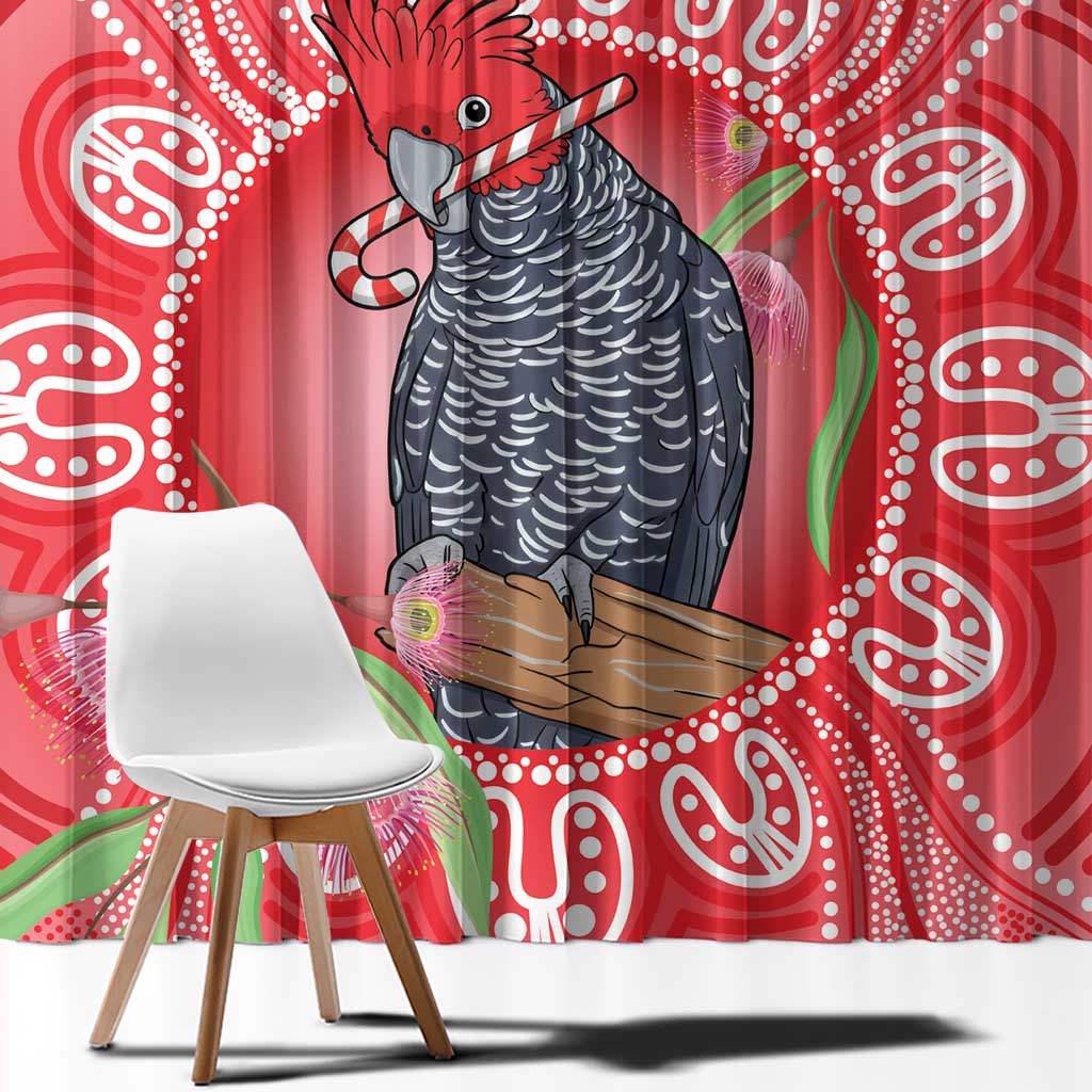 Australia Gang-gang Cockatoo Christmas Window Curtain Eucalyptus Blossoms Aboriginal Merry Xmas - Aussie Hoodie