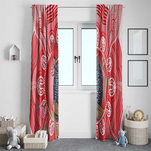 Australia Gang-gang Cockatoo Christmas Window Curtain Eucalyptus Blossoms Aboriginal Merry Xmas - Aussie Hoodie