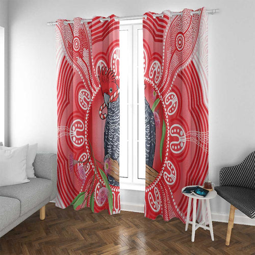 Australia Gang-gang Cockatoo Christmas Window Curtain Eucalyptus Blossoms Aboriginal Merry Xmas - Aussie Hoodie