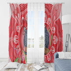 Australia Gang-gang Cockatoo Christmas Window Curtain Eucalyptus Blossoms Aboriginal Merry Xmas - Aussie Hoodie