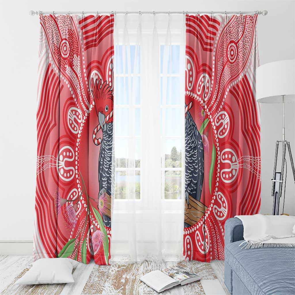 Australia Gang-gang Cockatoo Christmas Window Curtain Eucalyptus Blossoms Aboriginal Merry Xmas - Aussie Hoodie
