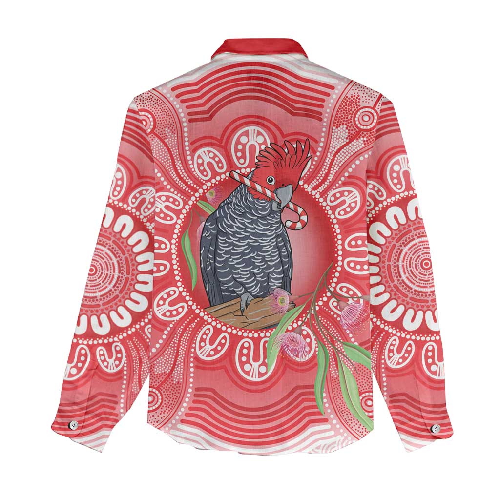 Australia Gang-gang Cockatoo Christmas Women Casual Shirt Eucalyptus Blossoms Aboriginal Merry Xmas - Aussie Hoodie