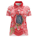 Australia Gang-gang Cockatoo Christmas Women Polo Shirt Eucalyptus Blossoms Aboriginal Merry Xmas - Aussie Hoodie