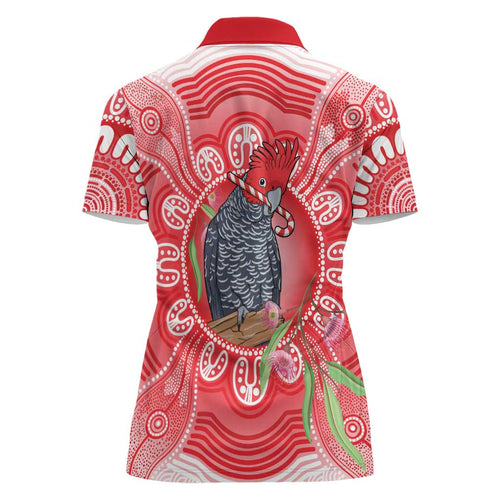 Australia Gang-gang Cockatoo Christmas Women Polo Shirt Eucalyptus Blossoms Aboriginal Merry Xmas - Aussie Hoodie