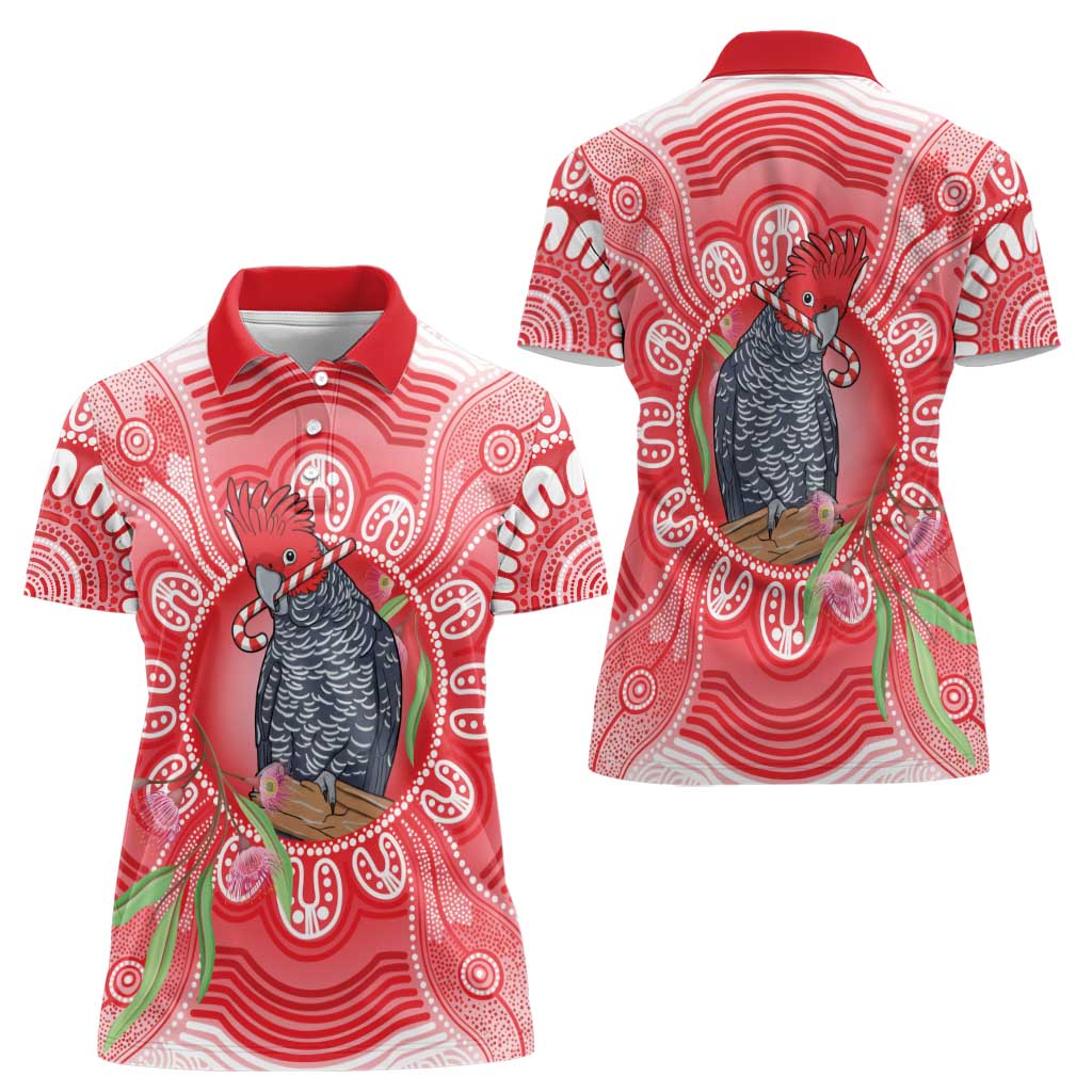 Australia Gang-gang Cockatoo Christmas Women Polo Shirt Eucalyptus Blossoms Aboriginal Merry Xmas - Aussie Hoodie