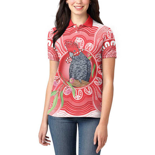 Australia Gang-gang Cockatoo Christmas Women Polo Shirt Eucalyptus Blossoms Aboriginal Merry Xmas - Aussie Hoodie