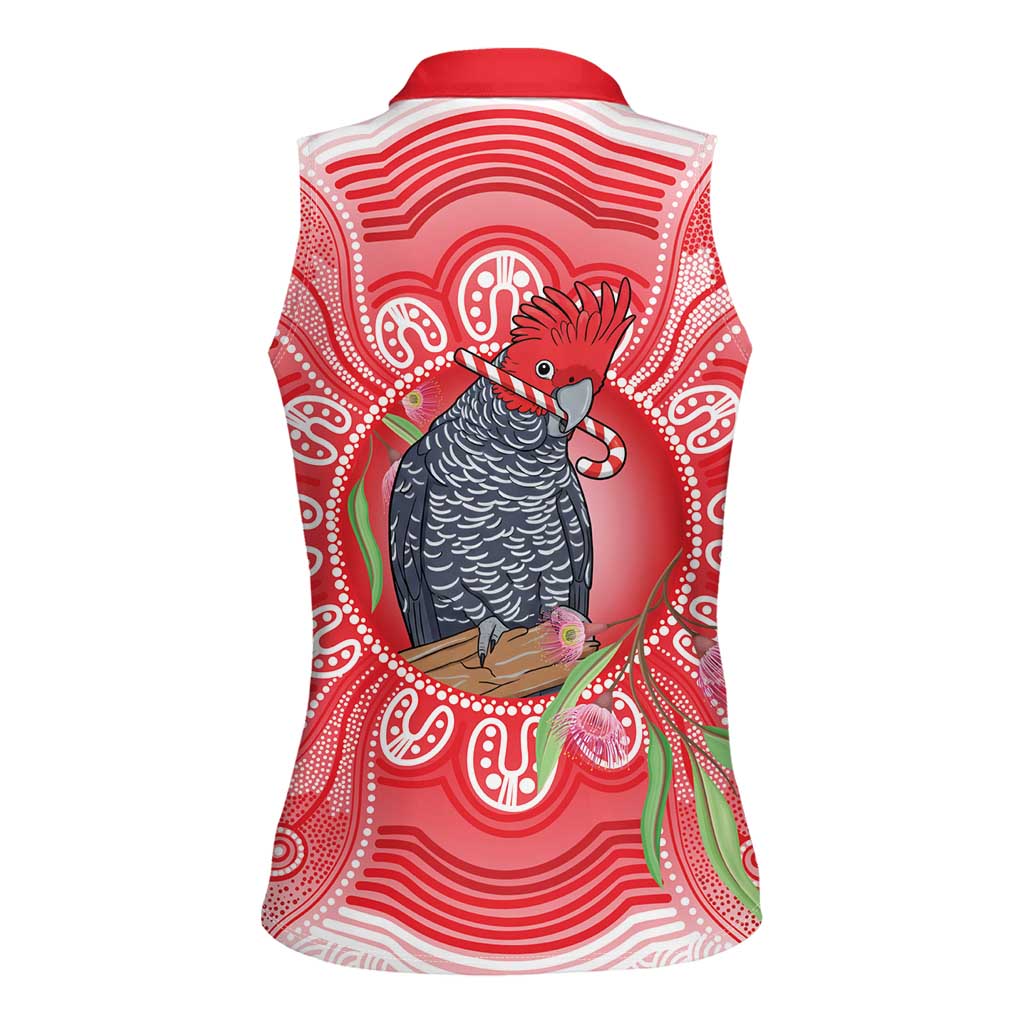 Australia Gang-gang Cockatoo Christmas Women Sleeveless Polo Shirt Eucalyptus Blossoms Aboriginal Merry Xmas - Aussie Hoodie