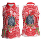 Australia Gang-gang Cockatoo Christmas Women Sleeveless Polo Shirt Eucalyptus Blossoms Aboriginal Merry Xmas - Aussie Hoodie