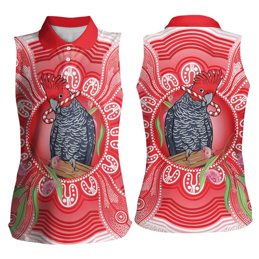 Australia Gang-gang Cockatoo Christmas Women Sleeveless Polo Shirt Eucalyptus Blossoms Aboriginal Merry Xmas - Aussie Hoodie