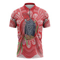 Australia Gang-gang Cockatoo Christmas Zipper Polo Shirt Eucalyptus Blossoms Aboriginal Merry Xmas - Aussie Hoodie