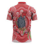 Australia Gang-gang Cockatoo Christmas Zipper Polo Shirt Eucalyptus Blossoms Aboriginal Merry Xmas - Aussie Hoodie