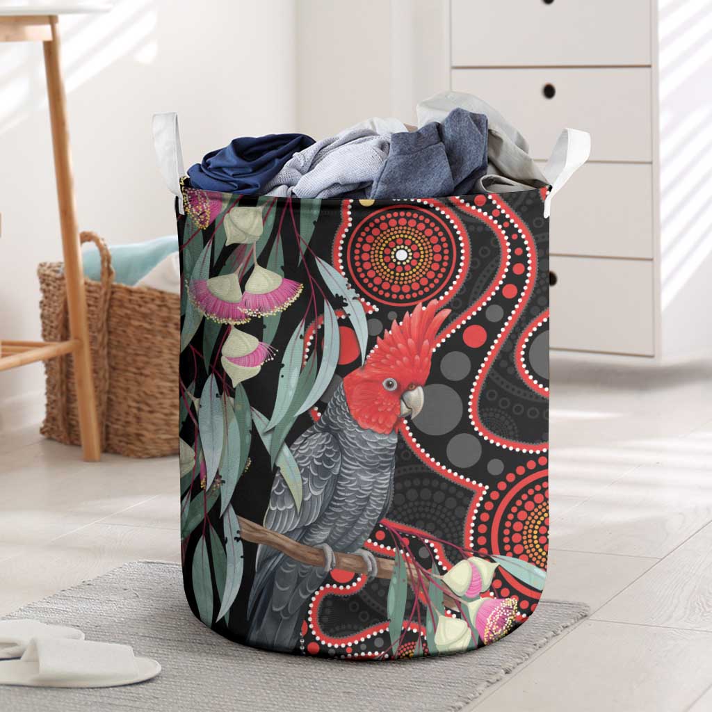 Gang-gang Cockatoo Australia Laundry Basket Eucalyptus Blossoms Aboriginal Art - Aussie Hoodie