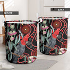 Gang-gang Cockatoo Australia Laundry Basket Eucalyptus Blossoms Aboriginal Art - Aussie Hoodie