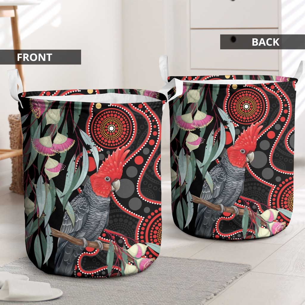 Gang-gang Cockatoo Australia Laundry Basket Eucalyptus Blossoms Aboriginal Art - Aussie Hoodie