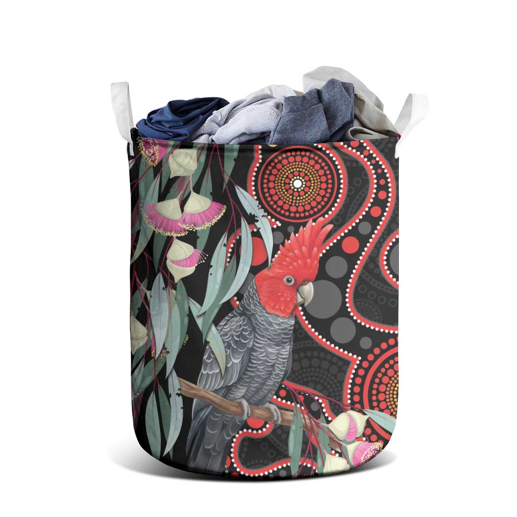 Gang-gang Cockatoo Australia Laundry Basket Eucalyptus Blossoms Aboriginal Art - Aussie Hoodie