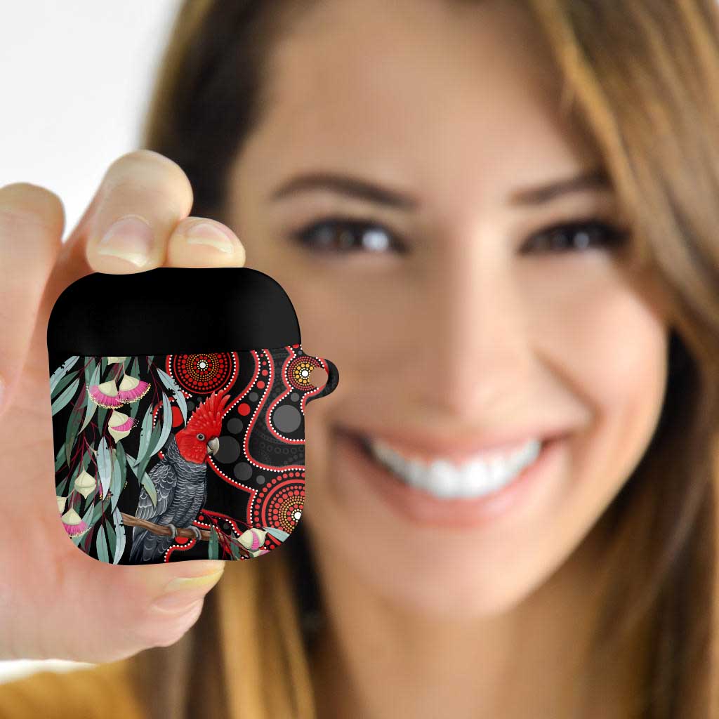 Gang-gang Cockatoo Australia AirPods Case Eucalyptus Blossoms Aboriginal Art - Aussie Hoodie