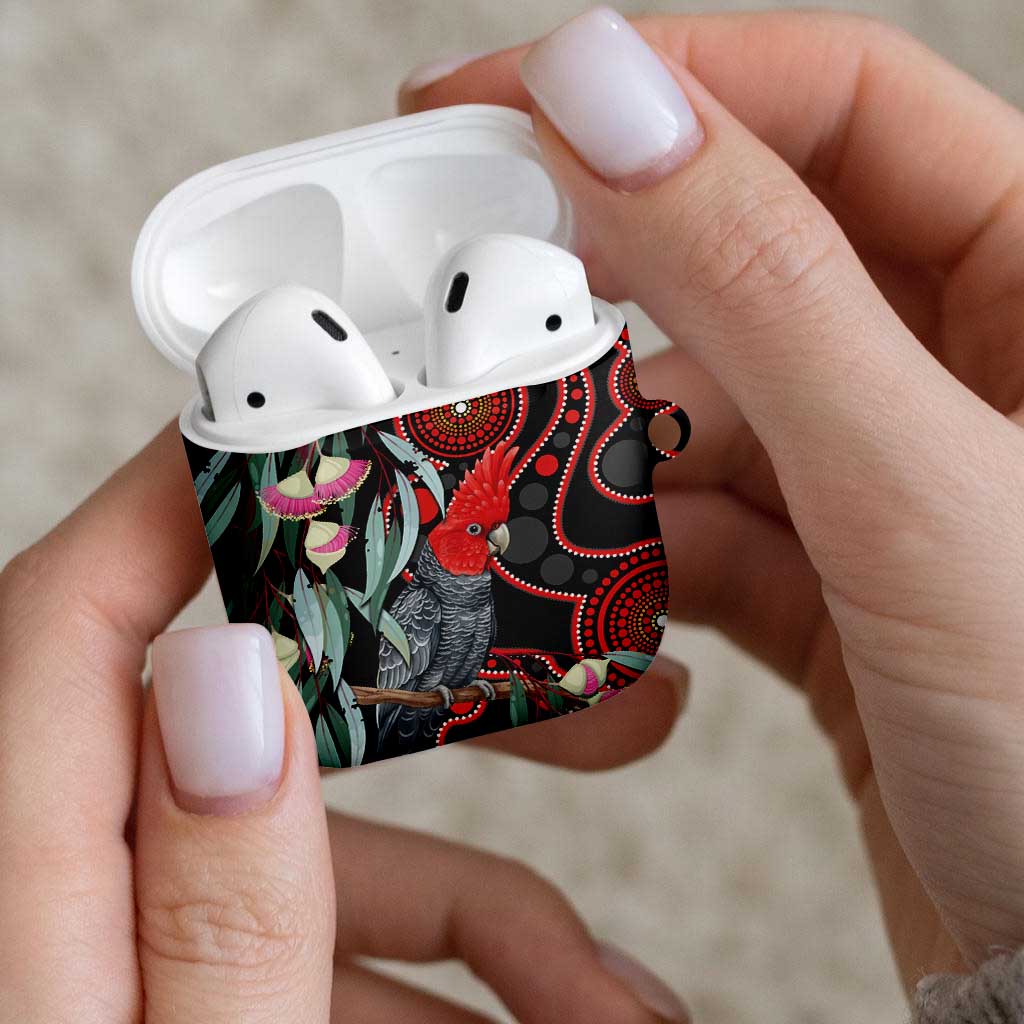 Gang-gang Cockatoo Australia AirPods Case Eucalyptus Blossoms Aboriginal Art - Aussie Hoodie