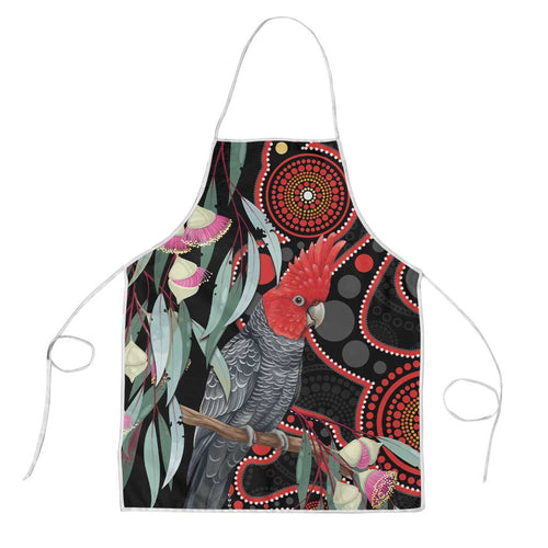 Gang-gang Cockatoo Australia Apron Eucalyptus Blossoms Aboriginal Art - Aussie Hoodie