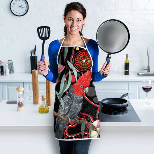 Gang-gang Cockatoo Australia Apron Eucalyptus Blossoms Aboriginal Art - Aussie Hoodie