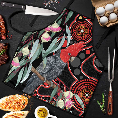 Gang-gang Cockatoo Australia Apron Eucalyptus Blossoms Aboriginal Art - Aussie Hoodie