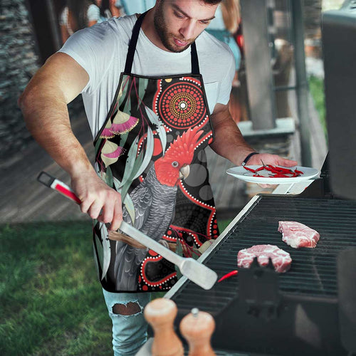 Gang-gang Cockatoo Australia Apron Eucalyptus Blossoms Aboriginal Art - Aussie Hoodie