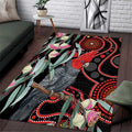 Gang-gang Cockatoo Australia Area Rug Eucalyptus Blossoms Aboriginal Art - Aussie Hoodie