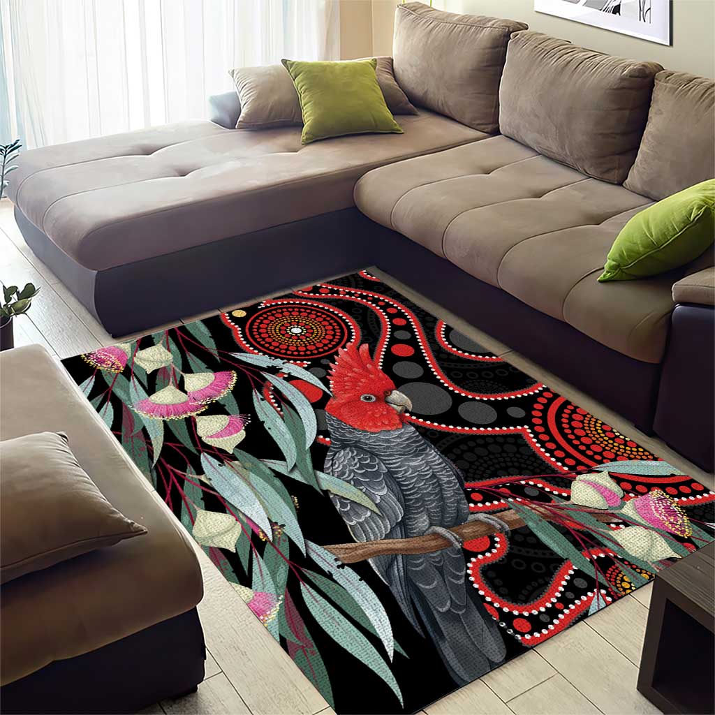 Gang-gang Cockatoo Australia Area Rug Eucalyptus Blossoms Aboriginal Art - Aussie Hoodie