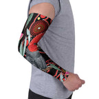 Gang-gang Cockatoo Australia Arm Sleeves Eucalyptus Blossoms Aboriginal Art - Aussie Hoodie